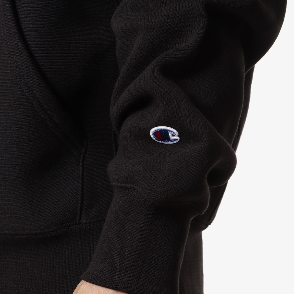 Champion Reverse Weave Hoodie, Black, Detail Shot 3