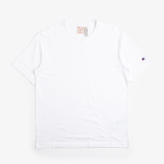 Champion Reverse Weave Minimal C Logo Patch T-Shirt, White, Detail Shot 1