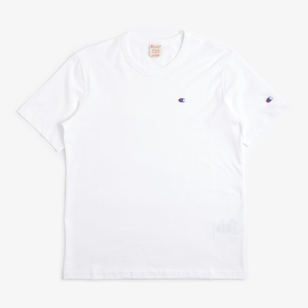 Champion Reverse Weave Small C Crewneck T-Shirt, White, Detail Shot 1
