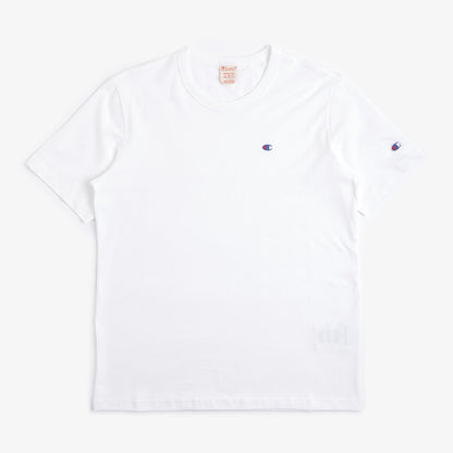 Champion Reverse Weave Small C Crewneck T-Shirt, White, Detail Shot 1