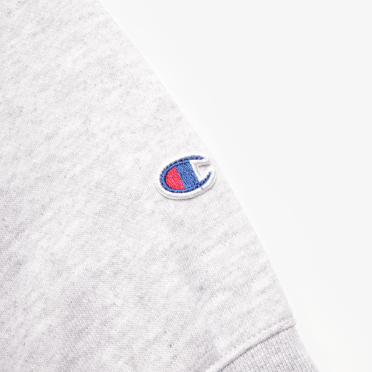 Champion Reverse Weave Hooded Full Zip Sweatshirt, Light Grey, Detail Shot 3