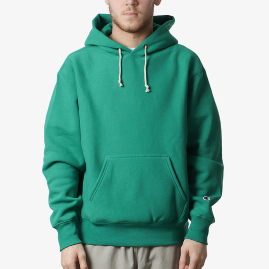 Champion Reverse Weave Boxy Fit Hoodie, Bright Green, Detail Shot 1