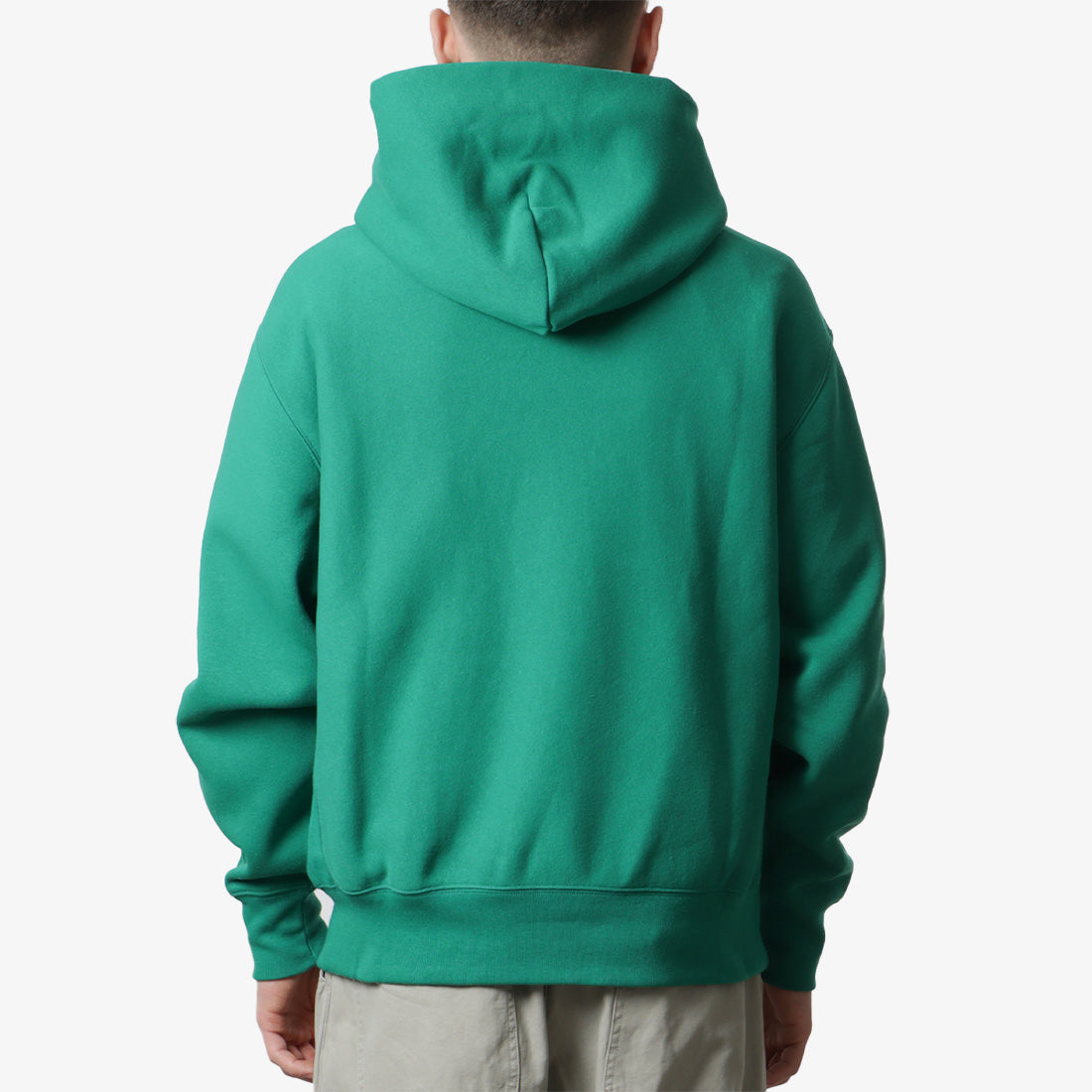 Champion Reverse Weave Boxy Fit Hoodie, Bright Green, Detail Shot 4