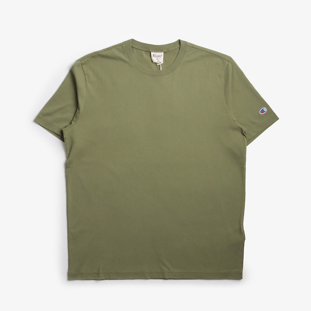 Champion Reverse Weave Oversized Crewneck T-Shirt, Olive Green, Detail Shot 1