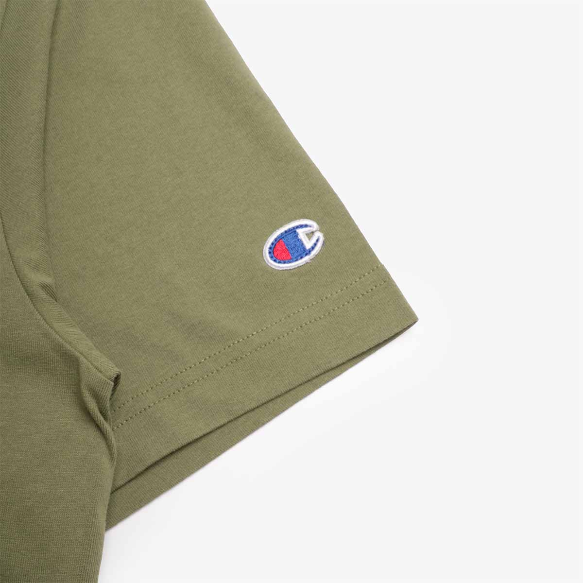 Champion Reverse Weave Oversized Crewneck T-Shirt, Olive Green, Detail Shot 3