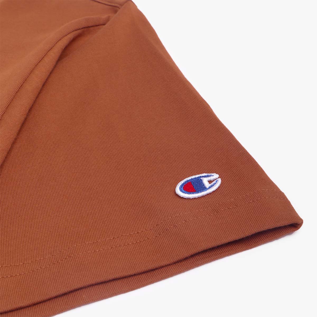 Champion Reverse Weave Minimal Cotton Jersey T-Shirt, Brown, Detail Shot 2