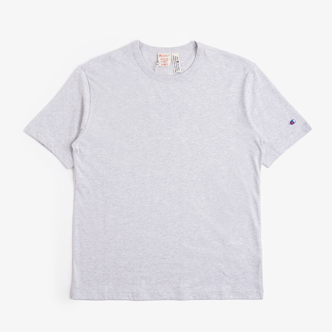 Champion Reverse Weave Minimal C Logo Patch T-Shirt, Light Grey, Detail Shot 1