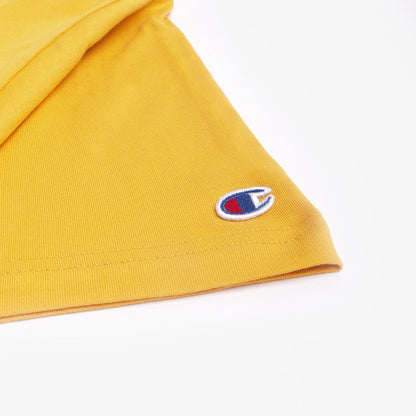 Champion Reverse Weave Minimal Cotton Jersey T-Shirt, Gold, Detail Shot 2
