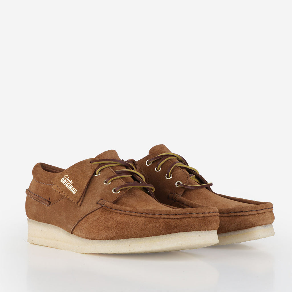 Clarks Originals Wallabee Boat Shoes, Cola Suede, Detail Shot 2