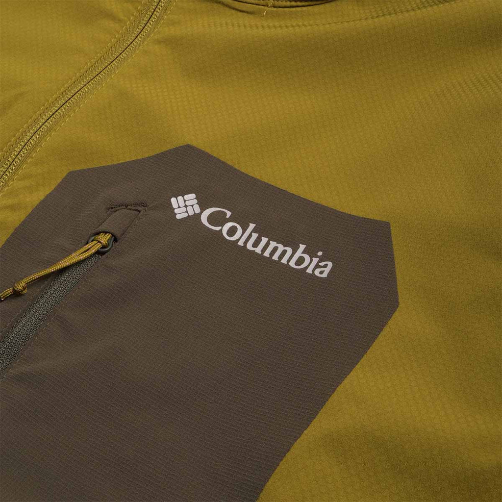 Columbia Tall Heights III Hooded Softshell Jacket, Mossy Green Greenscape, Detail Shot 2