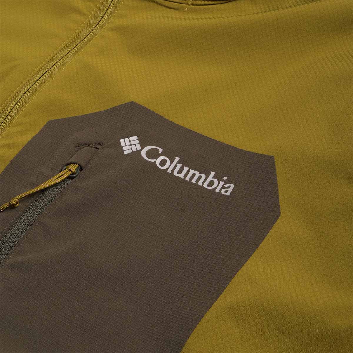 main Columbia Tall Heights III Hooded Softshell Jacket, Mossy Green Greenscape, Detail Shot 2
