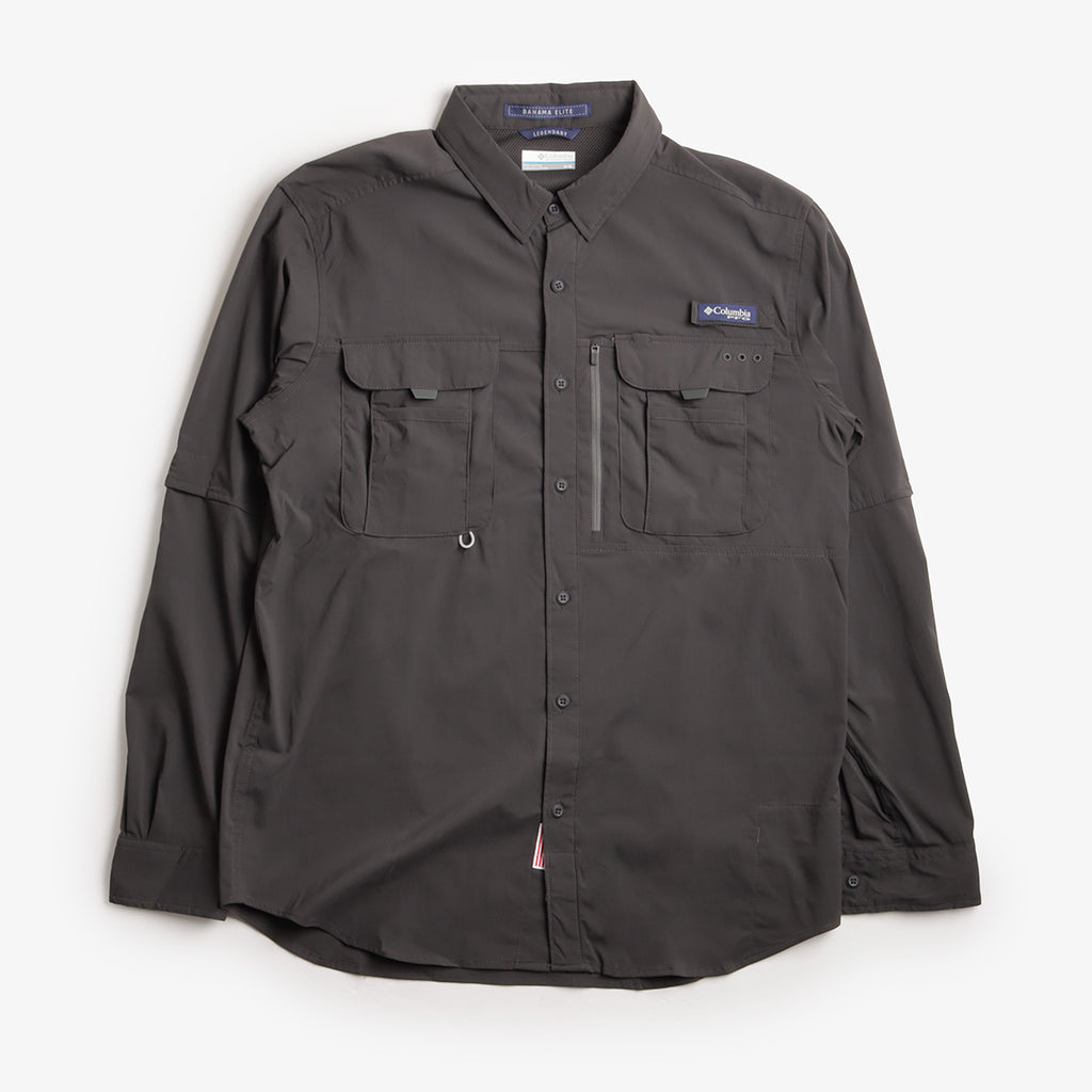 Columbia Bahama Elite Long Sleeve Shirt, Shark, Detail Shot 1
