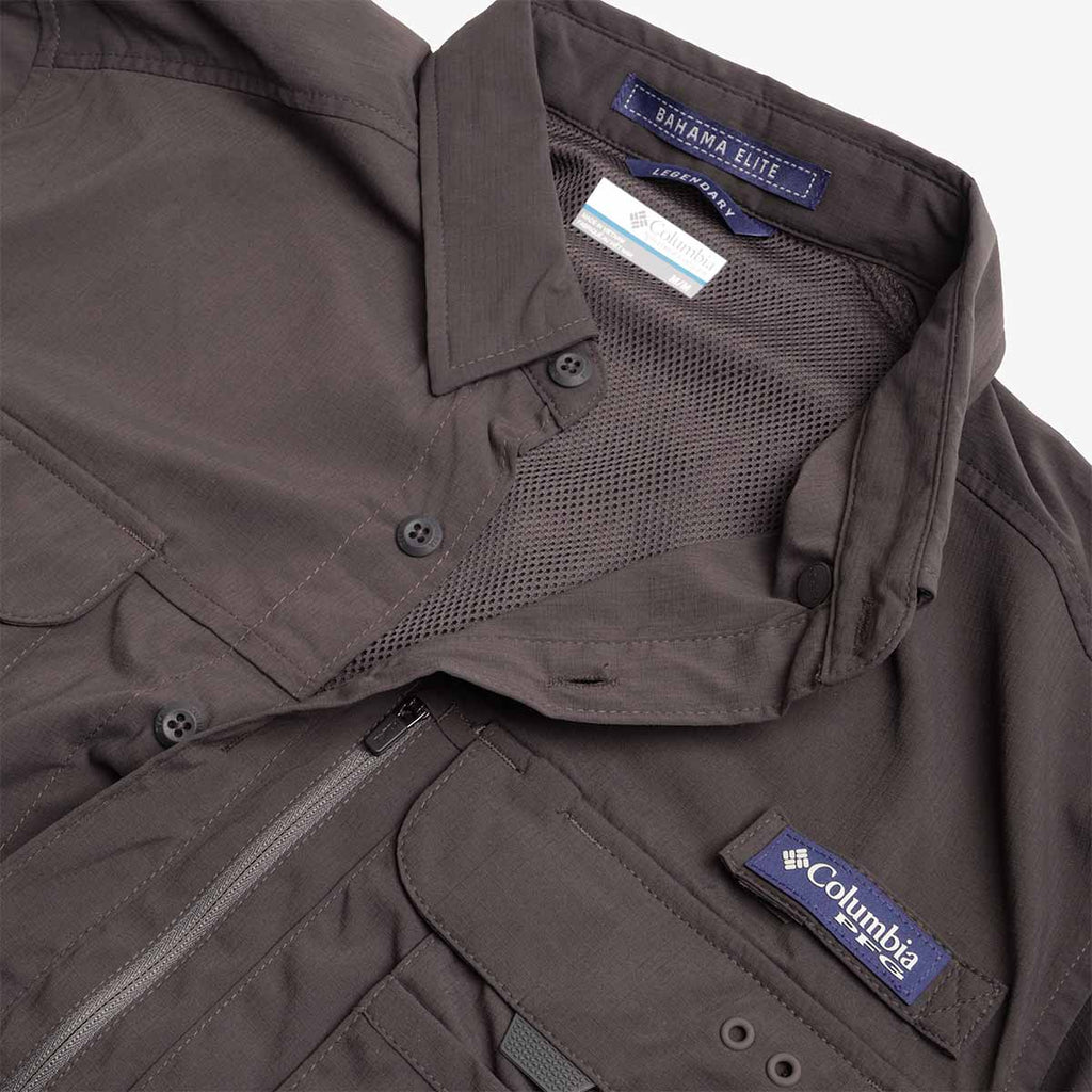 Columbia Bahama Elite Long Sleeve Shirt, Shark, Detail Shot 5