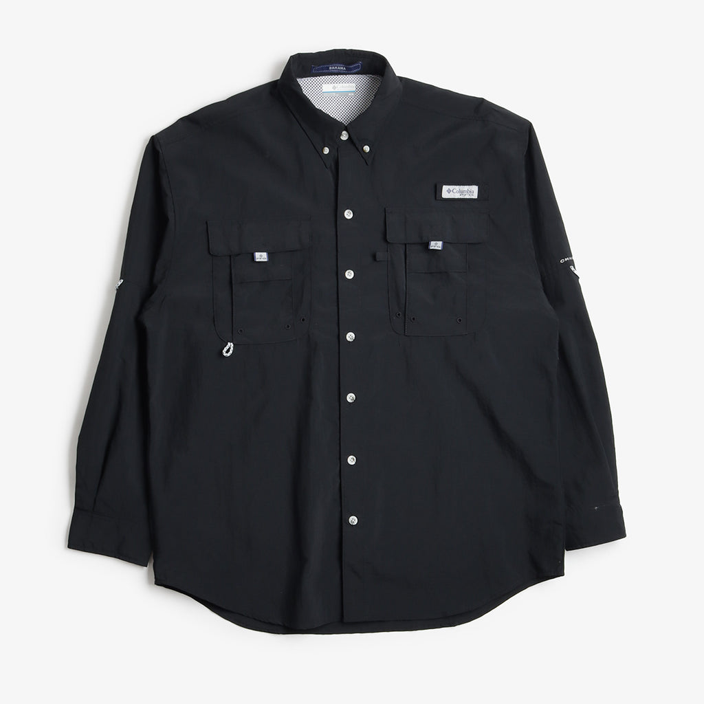 Columbia Bahama II PFG Long Sleeve Shirt, Black, Detail Shot 1