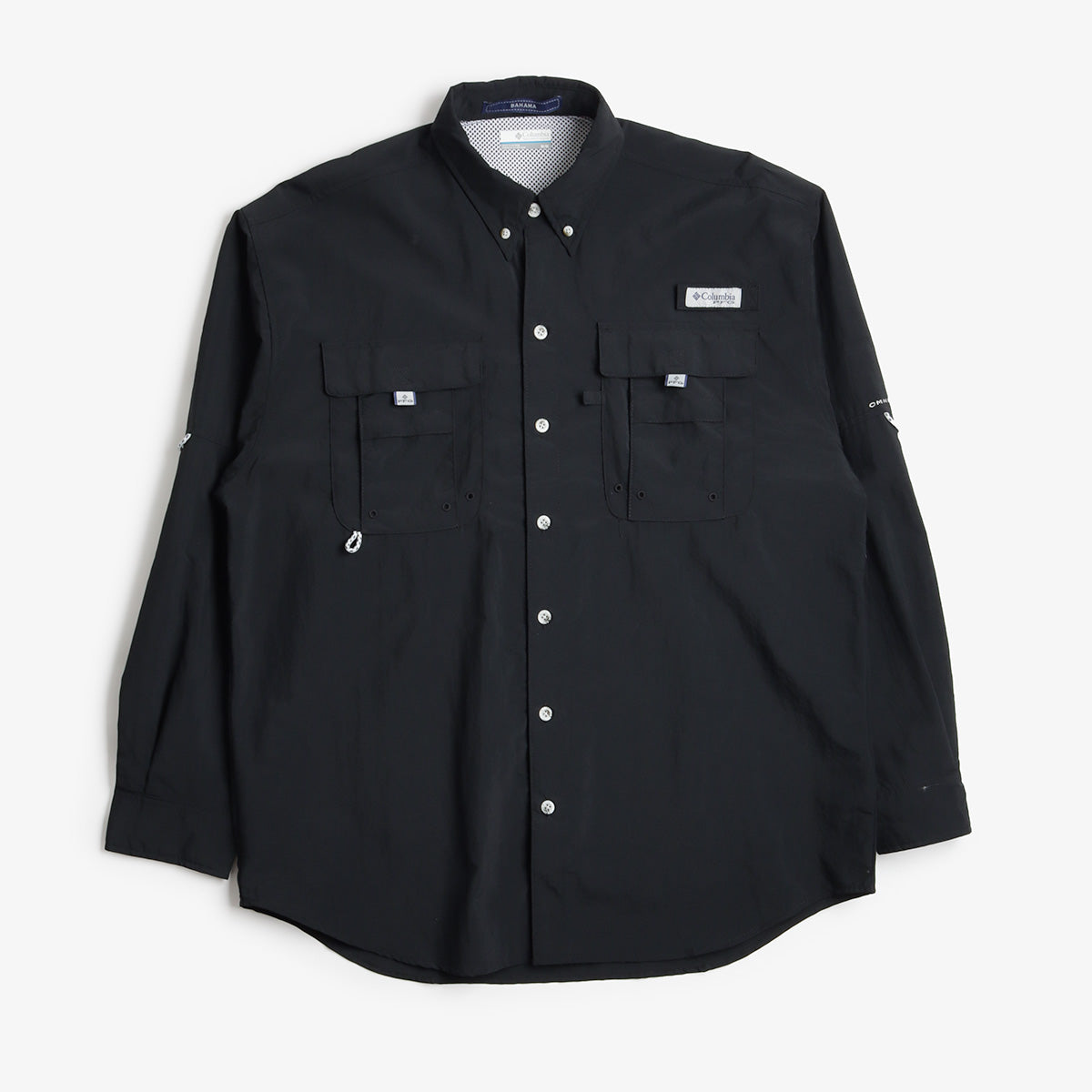 Columbia Bahama II PFG Long Sleeve Shirt, Black, Detail Shot 1