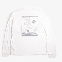 thumbnail Columbia Black Butte Long Sleeve Graphic T-Shirt, White Trailmap, Detail Shot 3