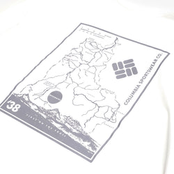 thumbnail Columbia Black Butte Long Sleeve Graphic T-Shirt, White Trailmap, Detail Shot 2
