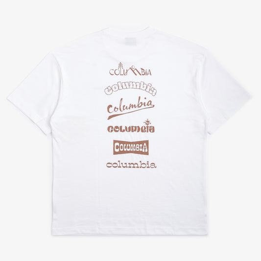 Columbia Burnt Lake Graphic T-Shirt, White Branded Jumble, Detail Shot 1