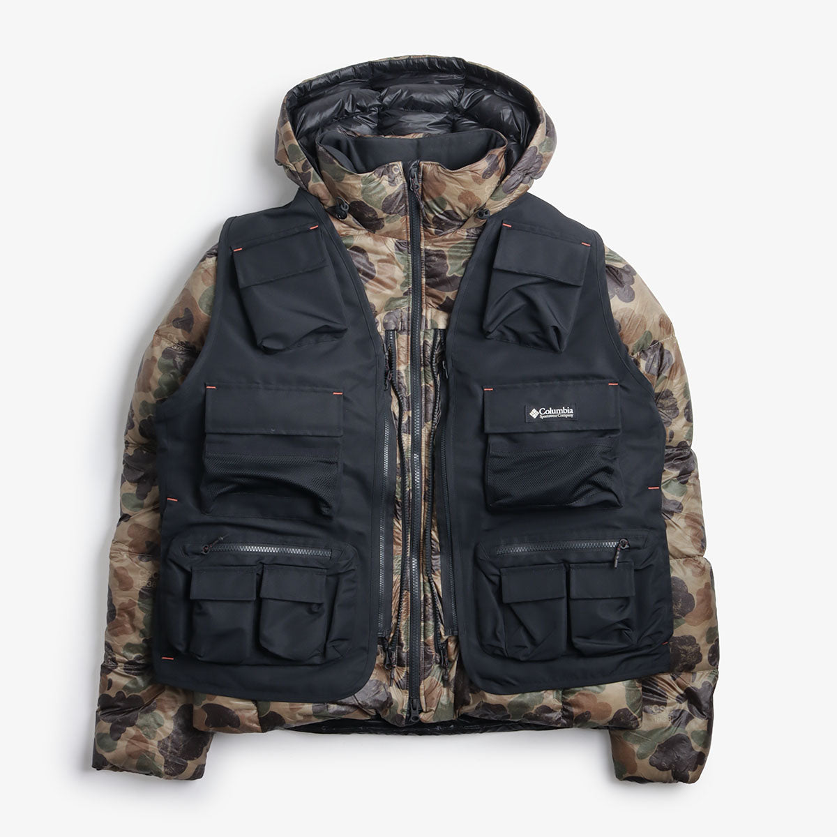 Columbia CSC1938 Dually Mountain Outerchange Jacket, British Tan Duck Camo, Detail Shot 1