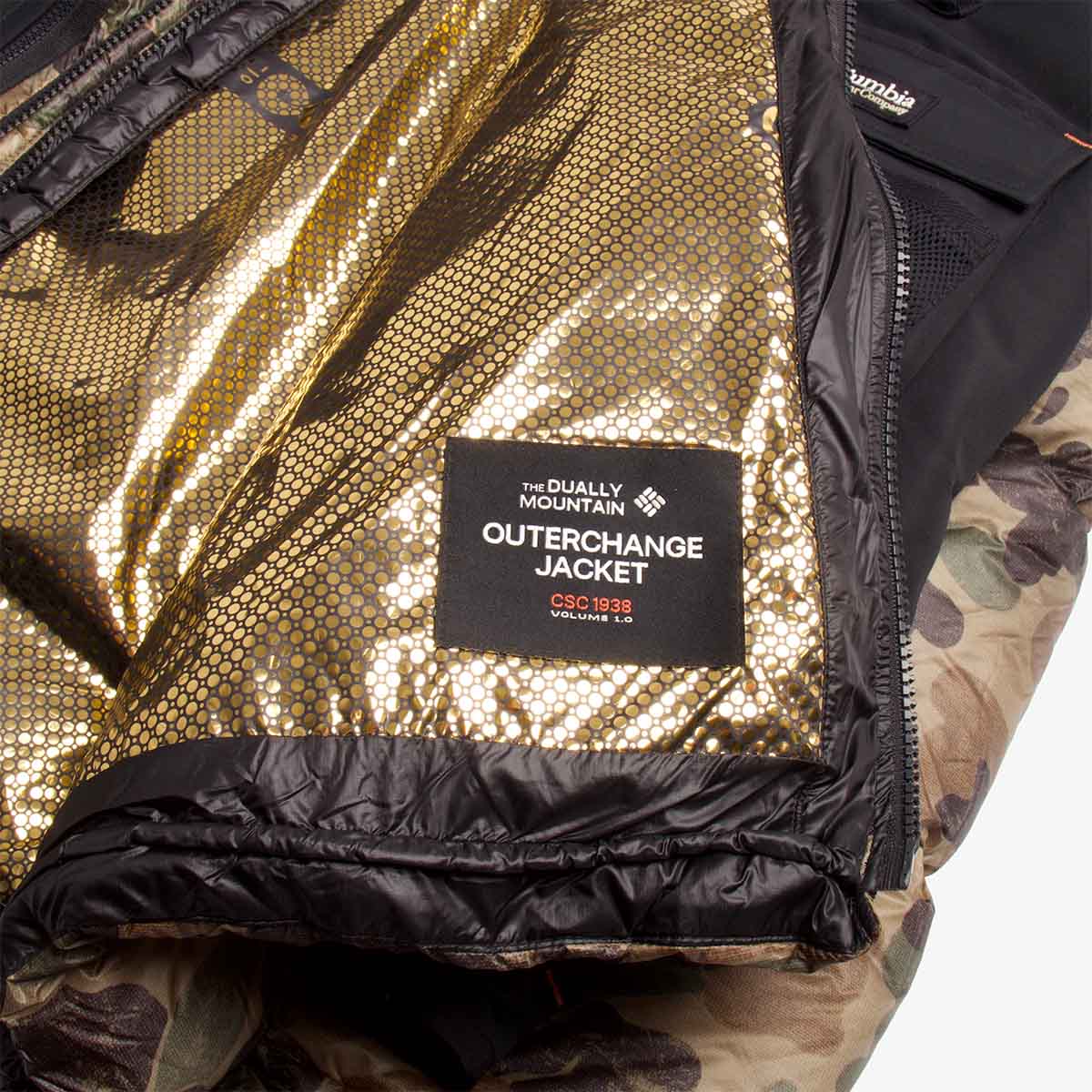 Columbia CSC1938 Dually Mountain Outerchange Jacket, British Tan Duck Camo, Detail Shot 5