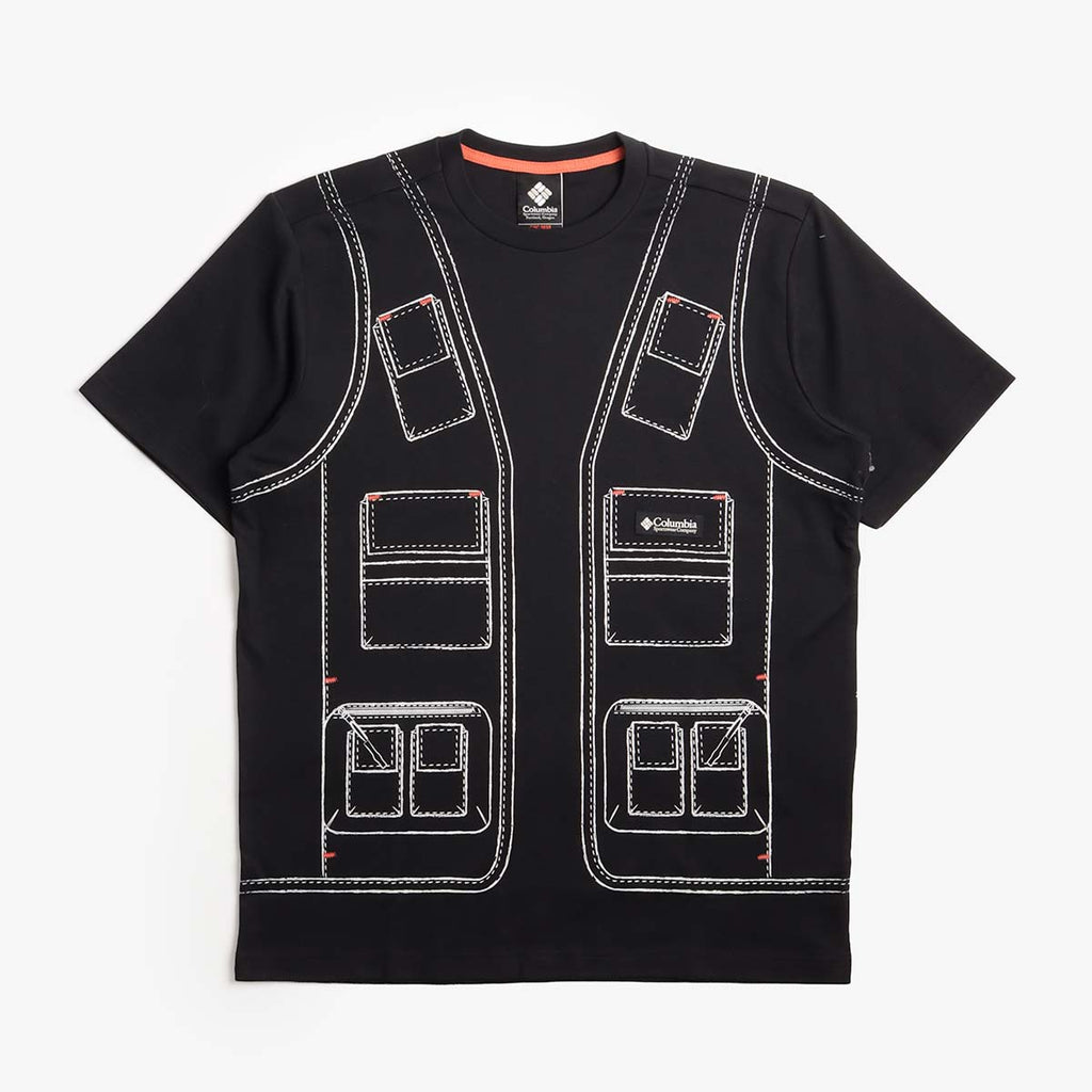 Columbia CSC1938 V1 Short Sleeve T-Shirt, Black, Detail Shot 1