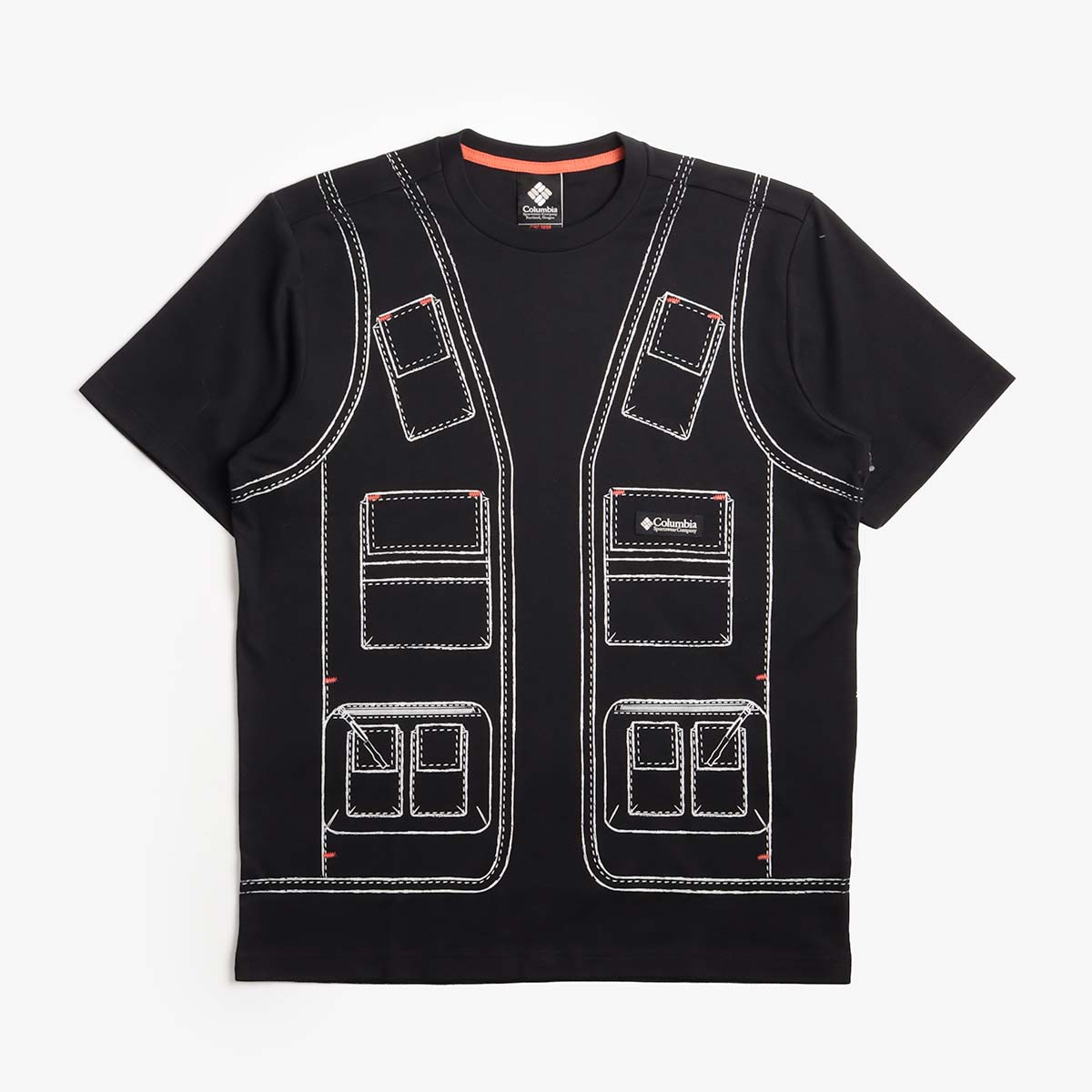 Columbia CSC1938 V1 Short Sleeve T-Shirt, Black, Detail Shot 1