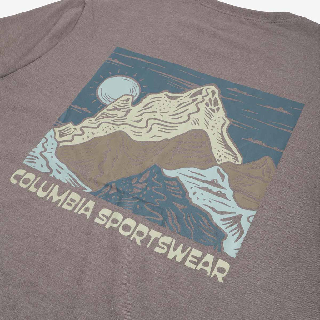 Columbia CSC Outdoor Back Graphic T-Shirt, City Grey Heather Sunscape, Detail Shot 4