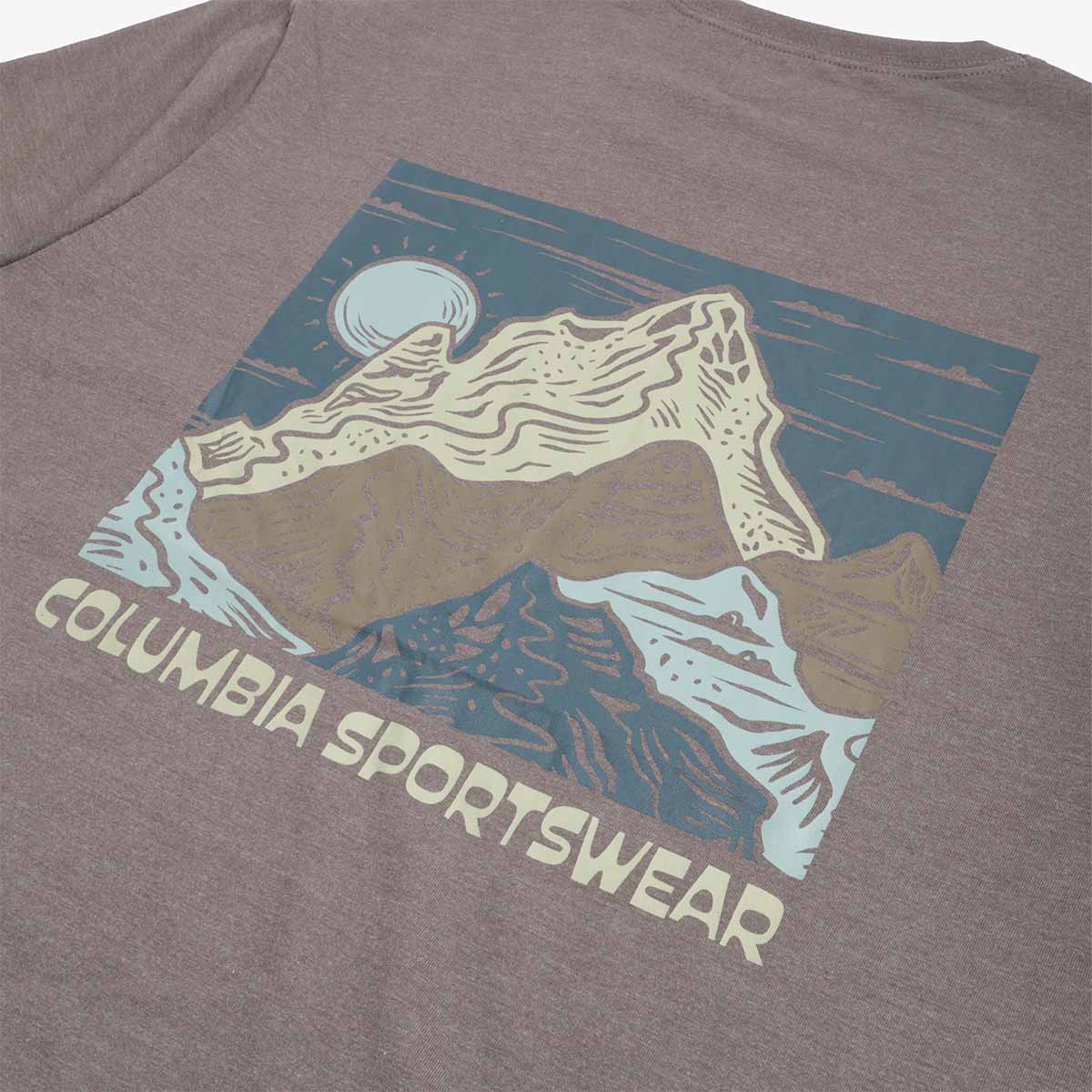 Columbia CSC Outdoor Back Graphic T-Shirt, City Grey Heather Sunscape, Detail Shot 4