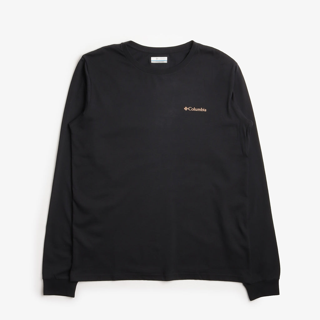Columbia CSC Seasonal Logo Long Sleeve T-Shirt, Black Meadowland, Detail Shot 1