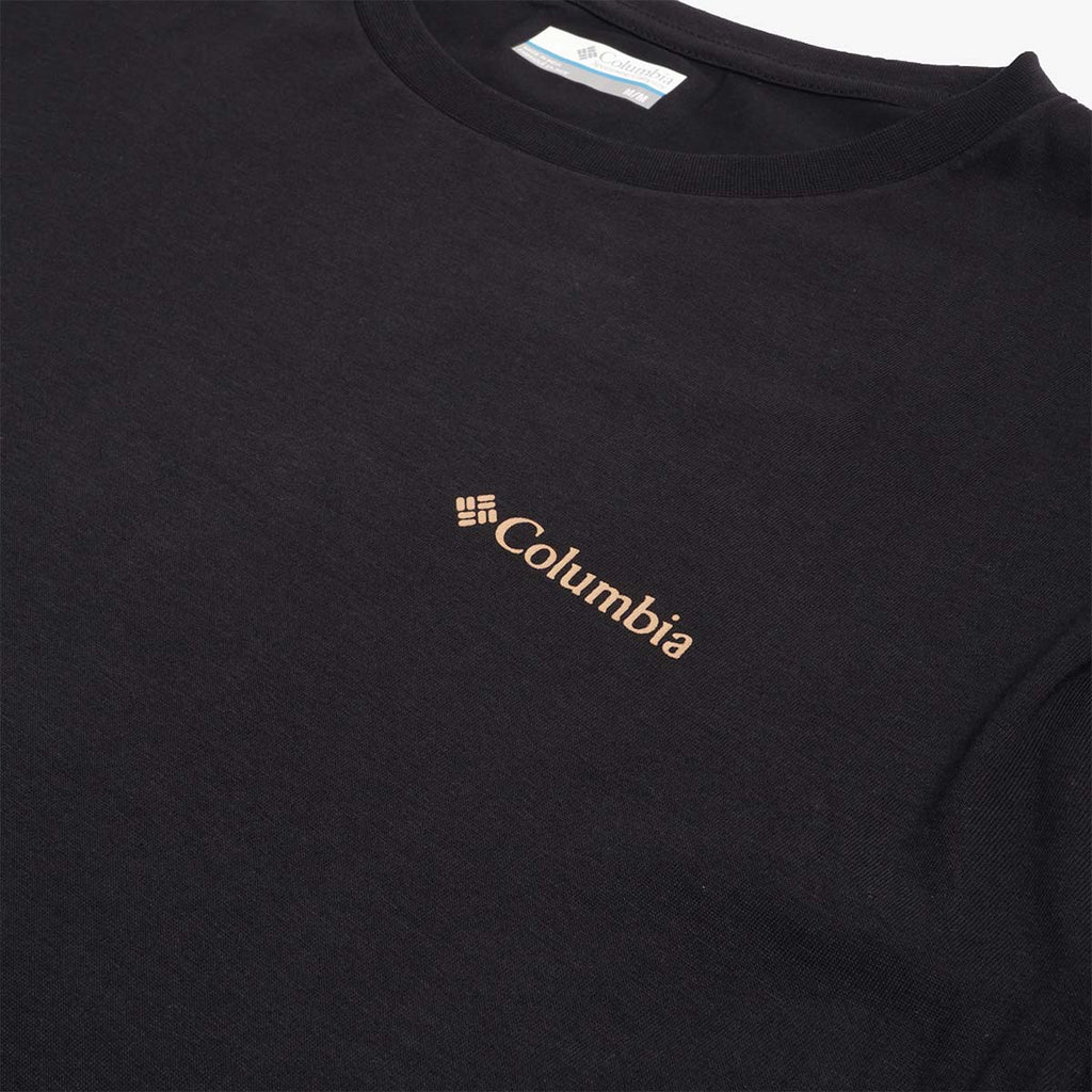 Columbia CSC Seasonal Logo Long Sleeve T-Shirt, Black Meadowland, Detail Shot 3