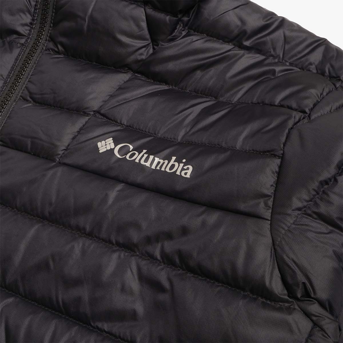 main Columbia Corelite Down Hooded Jacket, Black, Detail Shot 4