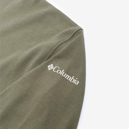 Columbia Duxbery Relaxed Long Sleeve T-Shirt, Stone Green Overlander Graphic, Detail Shot 4