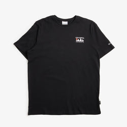 thumbnail Columbia Explorers Canyon Back Graphic T-Shirt, Black Peaks and Waves, Detail Shot 2