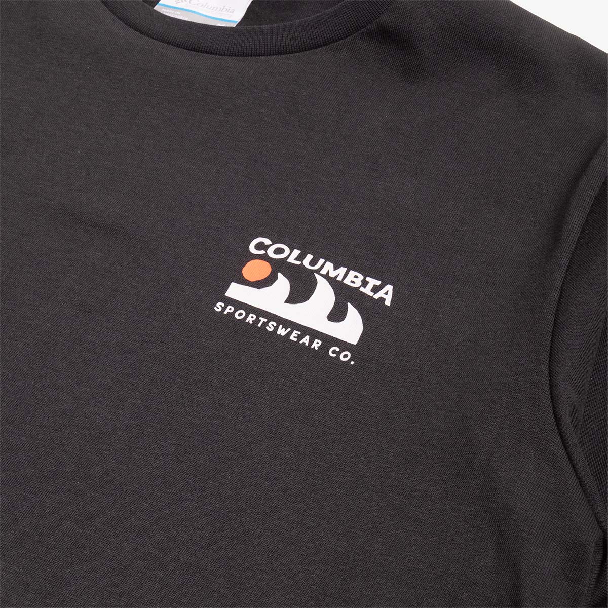 Columbia Explorers Canyon Back Graphic T-Shirt, Black Peaks and Waves, Detail Shot 3