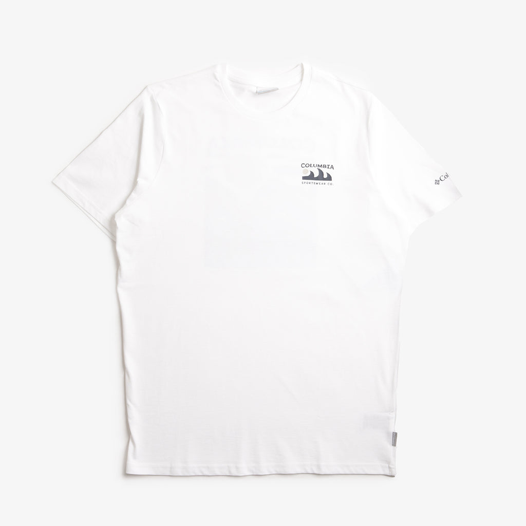 Columbia Explorers Canyon Back Graphic T-Shirt, White Peaks and Waves, Detail Shot 2