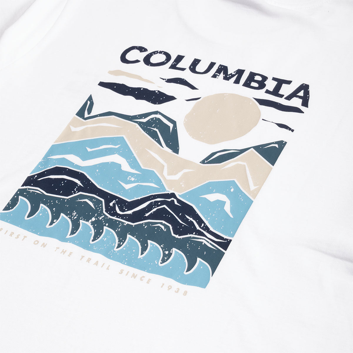 Columbia Explorers Canyon Back Graphic T-Shirt, White Peaks and Waves, Detail Shot 4