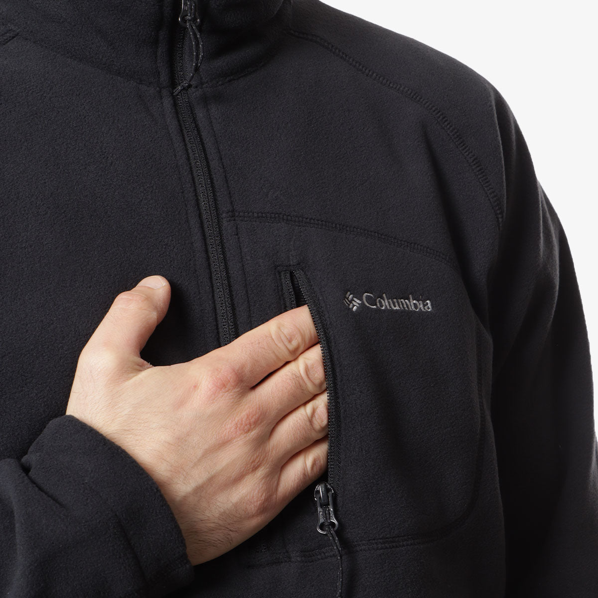 main Columbia Fast Trek III Half Zip Fleece, Black, Detail Shot 3