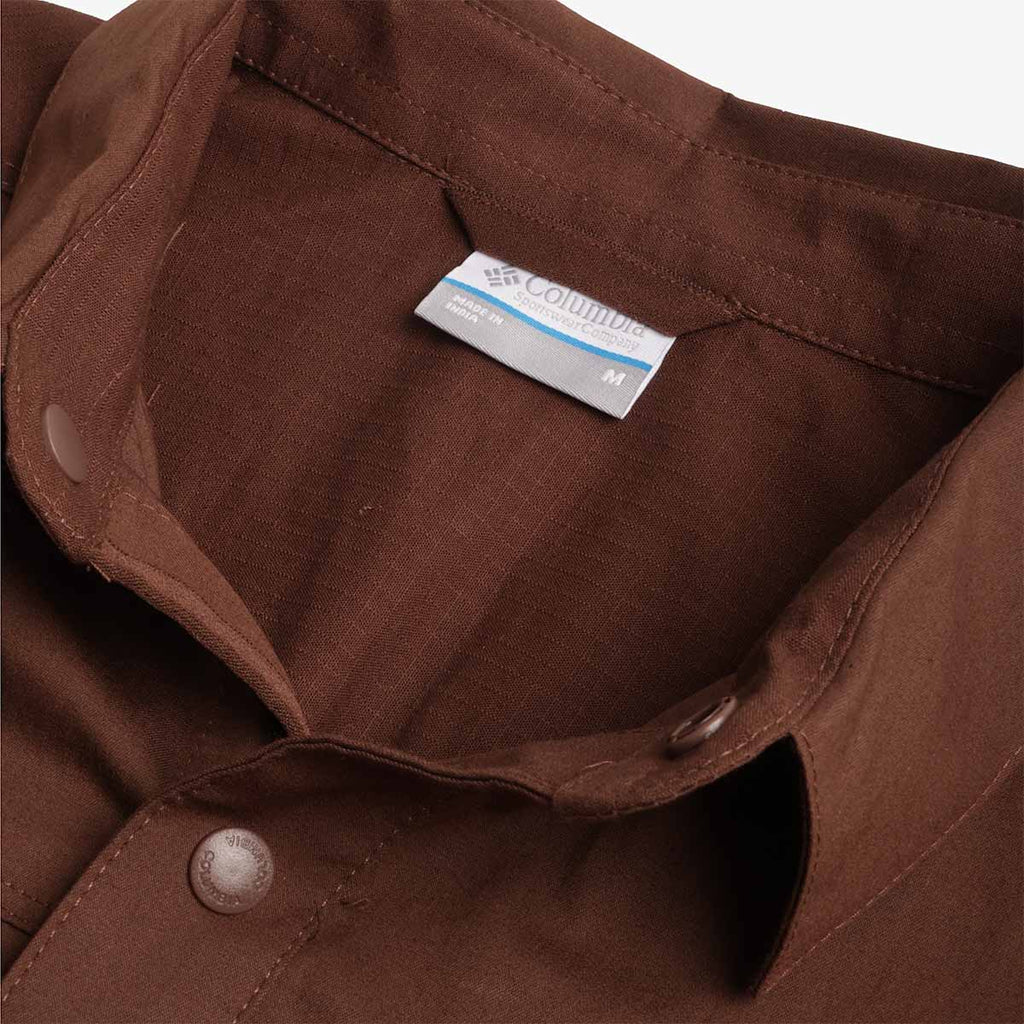 Columbia Landroamer Twill Long Sleeve Shirt, Tobacco, Detail Shot 5