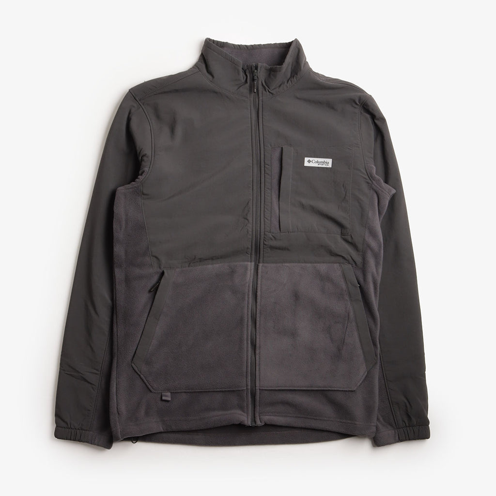 Columbia PFG Uncharted Full Zip Fleece Jacket, Shark, Detail Shot 1