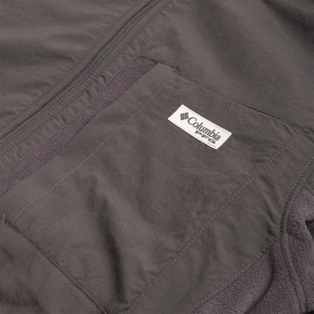 Columbia PFG Uncharted Full Zip Fleece Jacket, Shark, Detail Shot 3