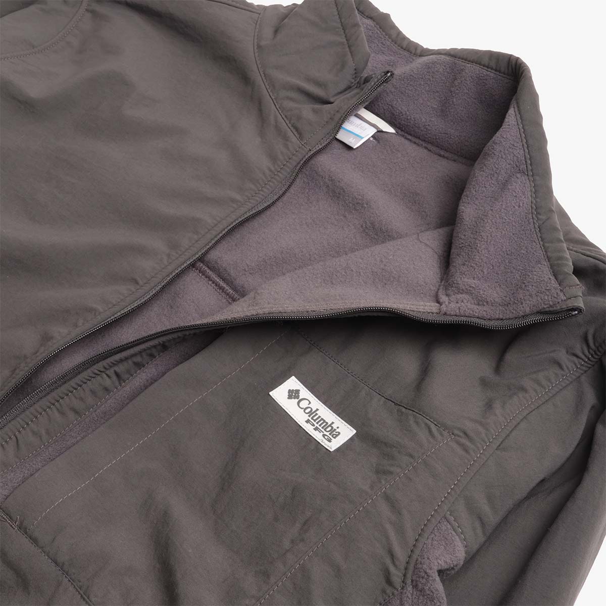 Columbia PFG Uncharted Full Zip Fleece Jacket, Shark, Detail Shot 4