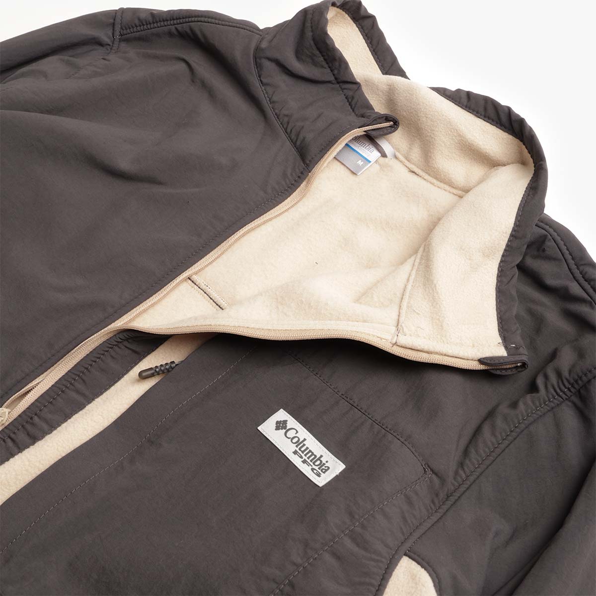 Columbia PFG Uncharted Full Zip Fleece Jacket, Shark Ancient Fossil, Detail Shot 4
