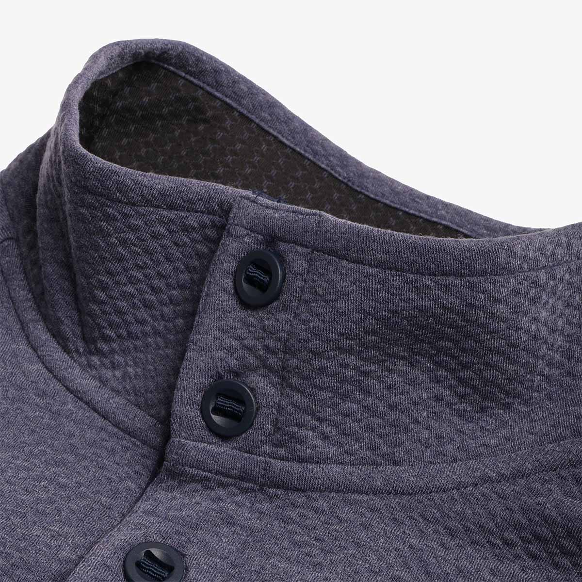 main Columbia PFG Uncharted Half Snap Long Sleeve T-Shirt, Nocturnal, Detail Shot 3