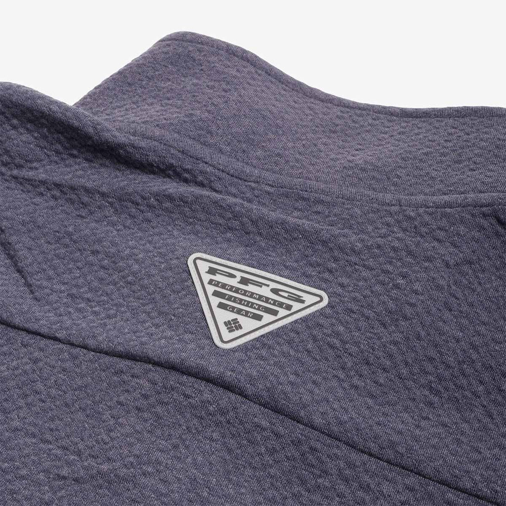 Columbia PFG Uncharted Half Snap Long Sleeve T-Shirt, Nocturnal, Detail Shot 5