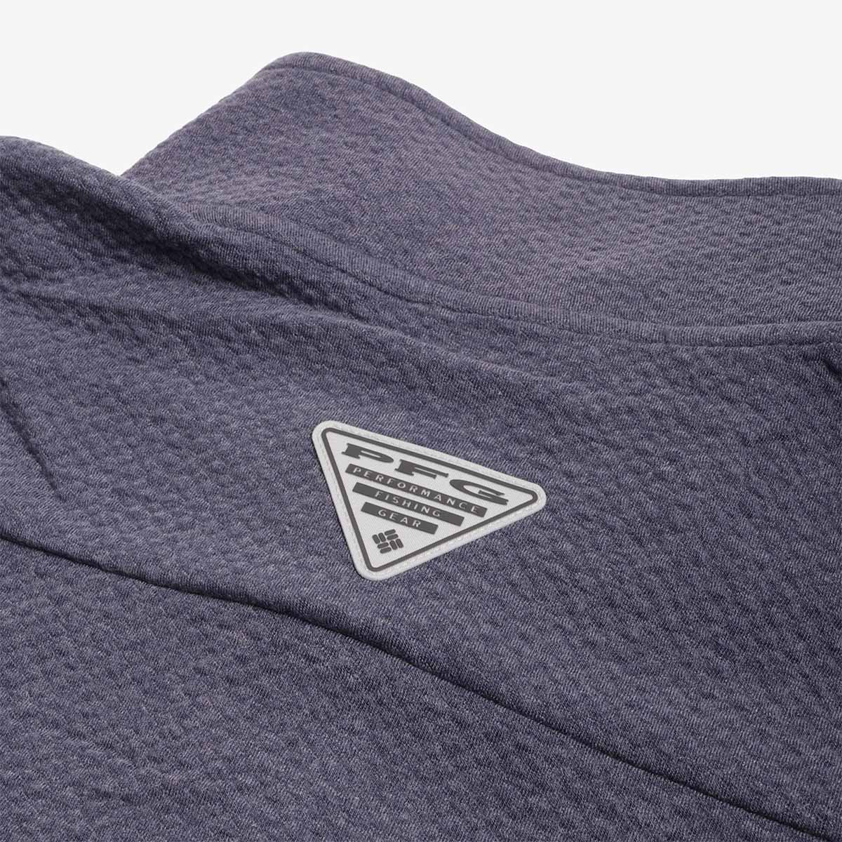 Columbia PFG Uncharted Half Snap Long Sleeve T-Shirt, Nocturnal, Detail Shot 5