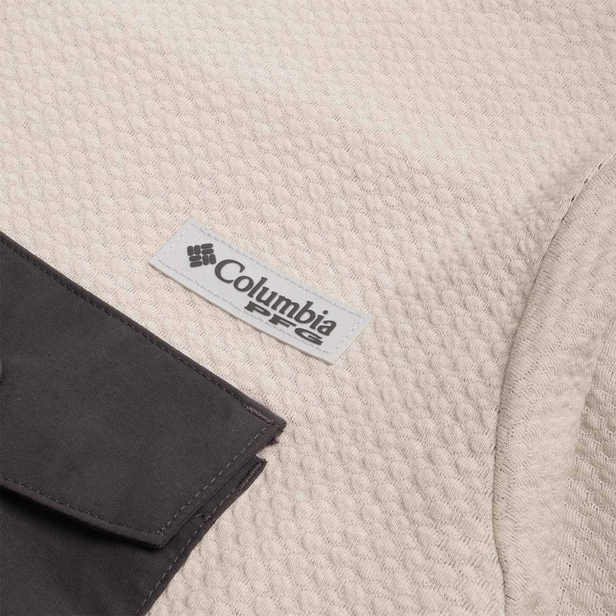 Columbia PFG Uncharted Half Snap Long Sleeve T-Shirt, Dark Stone, Detail Shot 2
