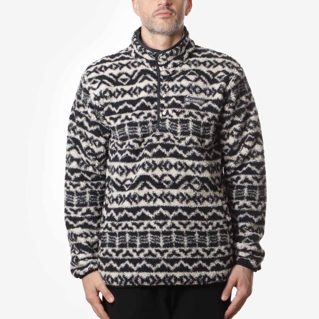Columbia Rugged Ridge III Printed Sherpa Half Snap Fleece, Dark Stone Madras Tonal, Detail Shot 1