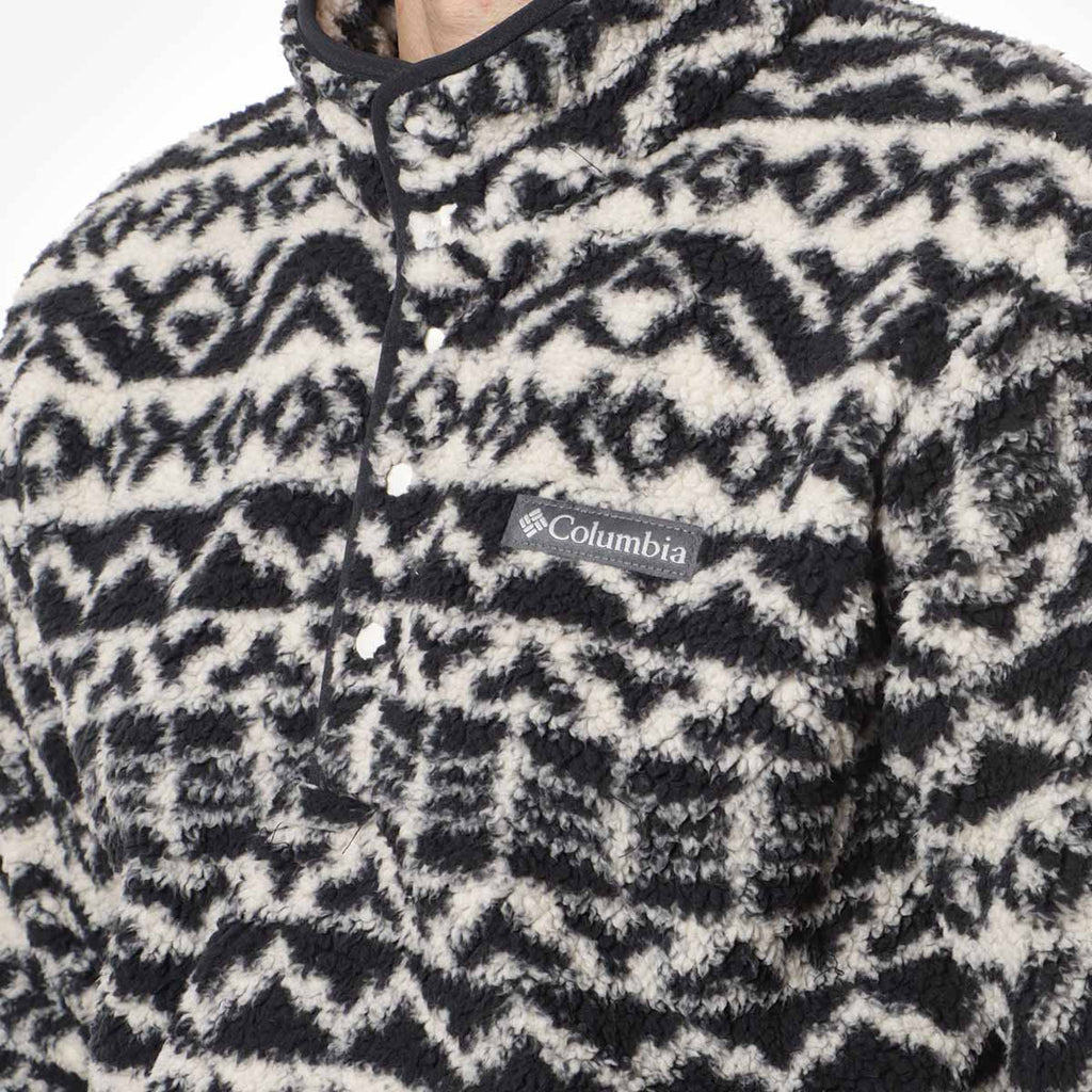 Columbia Rugged Ridge III Printed Sherpa Half Snap Fleece, Dark Stone Madras Tonal, Detail Shot 2
