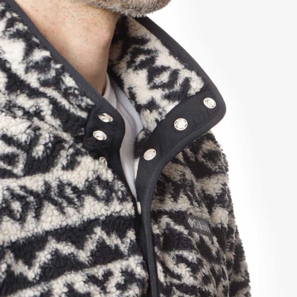 Columbia Rugged Ridge III Printed Sherpa Half Snap Fleece, Dark Stone Madras Tonal, Detail Shot 4
