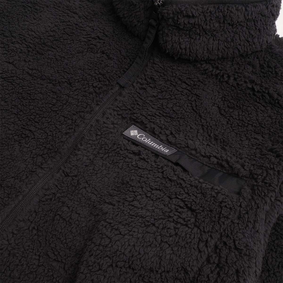 Columbia Rugged Ridge High Pile Full Zip Jacket, Black, Detail Shot 2